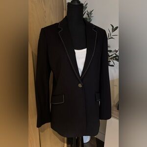 Black Blazer with white stitching Tahari - Size 2